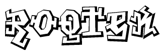The clipart image features a stylized text in a graffiti font that reads Roqtek.