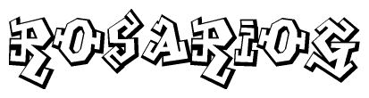 The clipart image features a stylized text in a graffiti font that reads Rosariog.