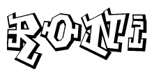 The clipart image features a stylized text in a graffiti font that reads Roni.