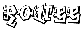 The clipart image features a stylized text in a graffiti font that reads Ronee.