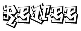 The clipart image features a stylized text in a graffiti font that reads Renee.