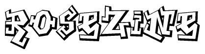 The clipart image features a stylized text in a graffiti font that reads Rosezine.
