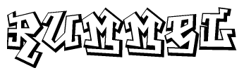 The clipart image features a stylized text in a graffiti font that reads Rummel.