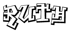The clipart image features a stylized text in a graffiti font that reads Ruth.