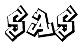 The clipart image features a stylized text in a graffiti font that reads Sas.
