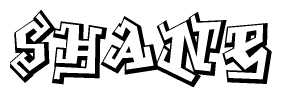 The clipart image features a stylized text in a graffiti font that reads Shane.