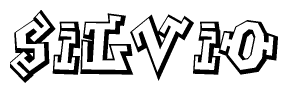 The clipart image features a stylized text in a graffiti font that reads Silvio.