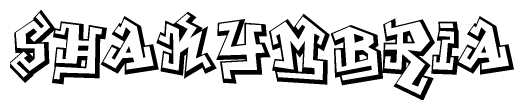 The clipart image features a stylized text in a graffiti font that reads Shakymbria.