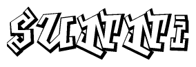 The clipart image features a stylized text in a graffiti font that reads Sunni.