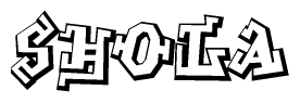 The clipart image features a stylized text in a graffiti font that reads Shola.