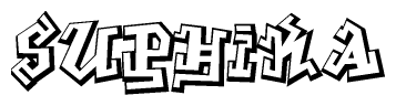 The clipart image features a stylized text in a graffiti font that reads Suphika.