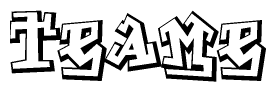 The clipart image features a stylized text in a graffiti font that reads Teame.
