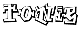 The clipart image features a stylized text in a graffiti font that reads Tonie.