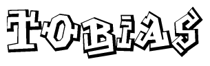 The clipart image features a stylized text in a graffiti font that reads Tobias.