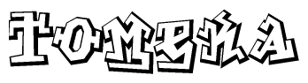 The clipart image features a stylized text in a graffiti font that reads Tomeka.