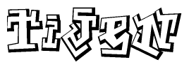 The clipart image features a stylized text in a graffiti font that reads Tijen.