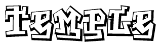 The clipart image features a stylized text in a graffiti font that reads Temple.
