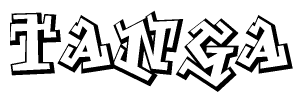 The clipart image features a stylized text in a graffiti font that reads Tanga.
