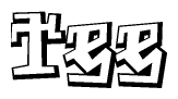 The clipart image features a stylized text in a graffiti font that reads Tee.