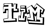 The clipart image features a stylized text in a graffiti font that reads Tim.
