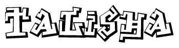 The clipart image features a stylized text in a graffiti font that reads Talisha.