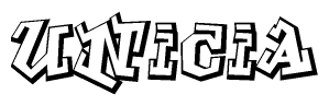 The clipart image features a stylized text in a graffiti font that reads Unicia.