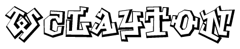 The clipart image features a stylized text in a graffiti font that reads Wclayton.
