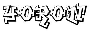 The clipart image features a stylized text in a graffiti font that reads Yoron.