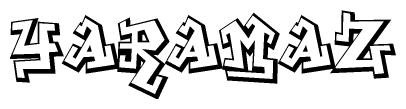 The clipart image depicts the word Yaramaz in a style reminiscent of graffiti. The letters are drawn in a bold, block-like script with sharp angles and a three-dimensional appearance.