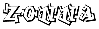 The clipart image features a stylized text in a graffiti font that reads Zonna.