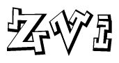 The clipart image features a stylized text in a graffiti font that reads Zvi.