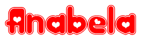 The image displays the word Anabela written in a stylized red font with hearts inside the letters.