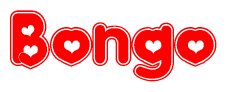 The image displays the word Bongo written in a stylized red font with hearts inside the letters.