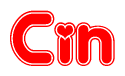 The image displays the word Cin written in a stylized red font with hearts inside the letters.
