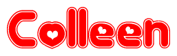 The image displays the word Colleen written in a stylized red font with hearts inside the letters.