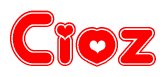 Cioz Word with Heart Shapes