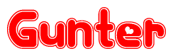 The image displays the word Gunter written in a stylized red font with hearts inside the letters.