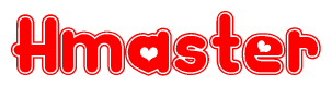 The image displays the word Hmaster written in a stylized red font with hearts inside the letters.