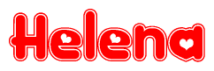 The image displays the word Helena written in a stylized red font with hearts inside the letters.