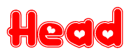 The image displays the word Head written in a stylized red font with hearts inside the letters.