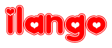 The image displays the word Ilango written in a stylized red font with hearts inside the letters.