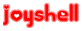 The image displays the word Joyshell written in a stylized red font with hearts inside the letters.