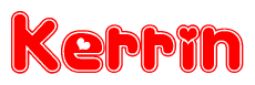 The image displays the word Kerrin written in a stylized red font with hearts inside the letters.
