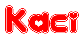 Kaci Word with Heart Shapes