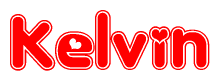The image displays the word Kelvin written in a stylized red font with hearts inside the letters.