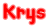 The image displays the word Krys written in a stylized red font with hearts inside the letters.