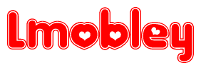 The image displays the word Lmobley written in a stylized red font with hearts inside the letters.