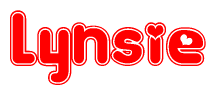 The image displays the word Lynsie written in a stylized red font with hearts inside the letters.