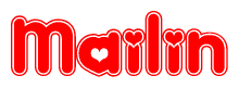 Red and White Mailin Word with Heart Design