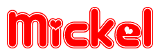 The image displays the word Mickel written in a stylized red font with hearts inside the letters.